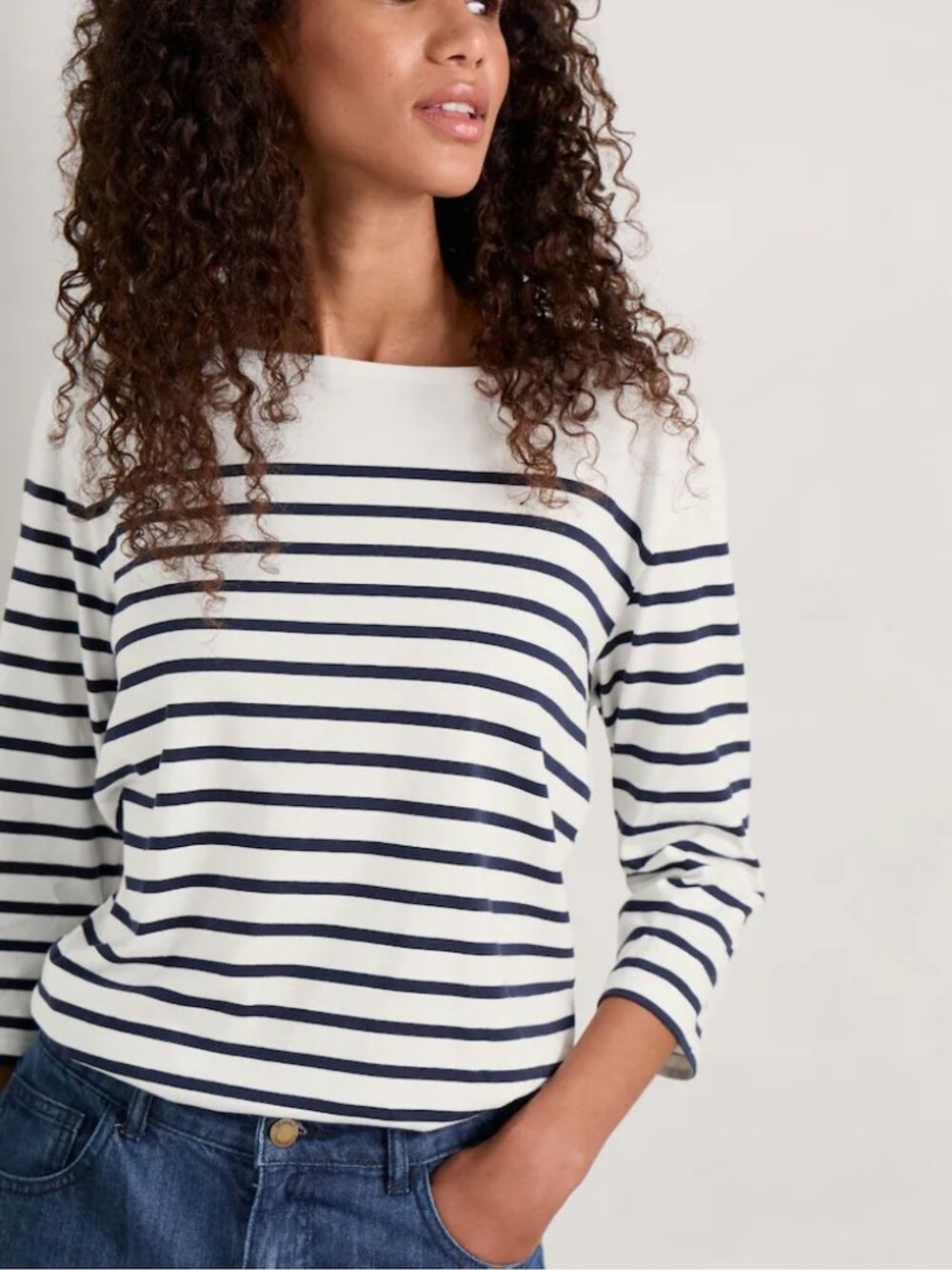 SEASALT Cornwall Breton Stripe Sailor Organic Cotton Shirt Tee Top Sz 4 US